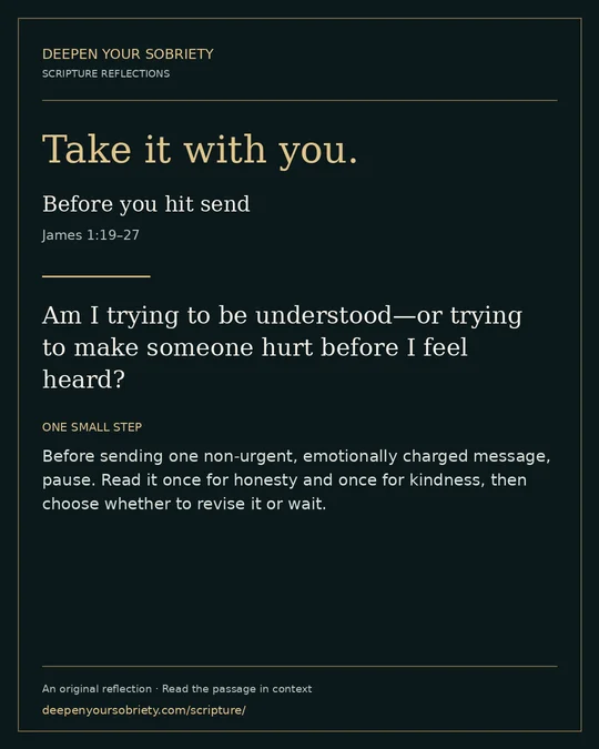 Take it with you: Am I trying to be understood—or trying to make someone hurt before I feel heard?